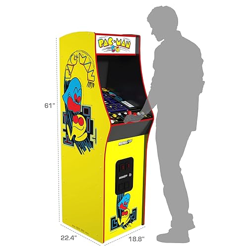 Miniatura 4 de Arcade1Up PAC-MAN Deluxe Arcade Machine, construida para tu hogar, con armario de pie de tamaño completo de 5 pies de alto, 14 juegos clásicos y