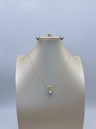 Miniatura 4 de Natural Pearl Jewelry Set for Women Mother Girls, Freshwater Cultured Pearl Set, Black White Blue Purple Pearl Butterfly Swan Gold plated Diamond