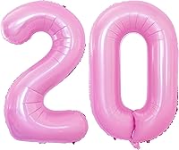 Vista 416 de GOER Globos con el número 80 para decoraciones de fiesta de cumpleaños número 80, globos de helio de aluminio jumbo de 42 pulgadas para 80 Oro rosa