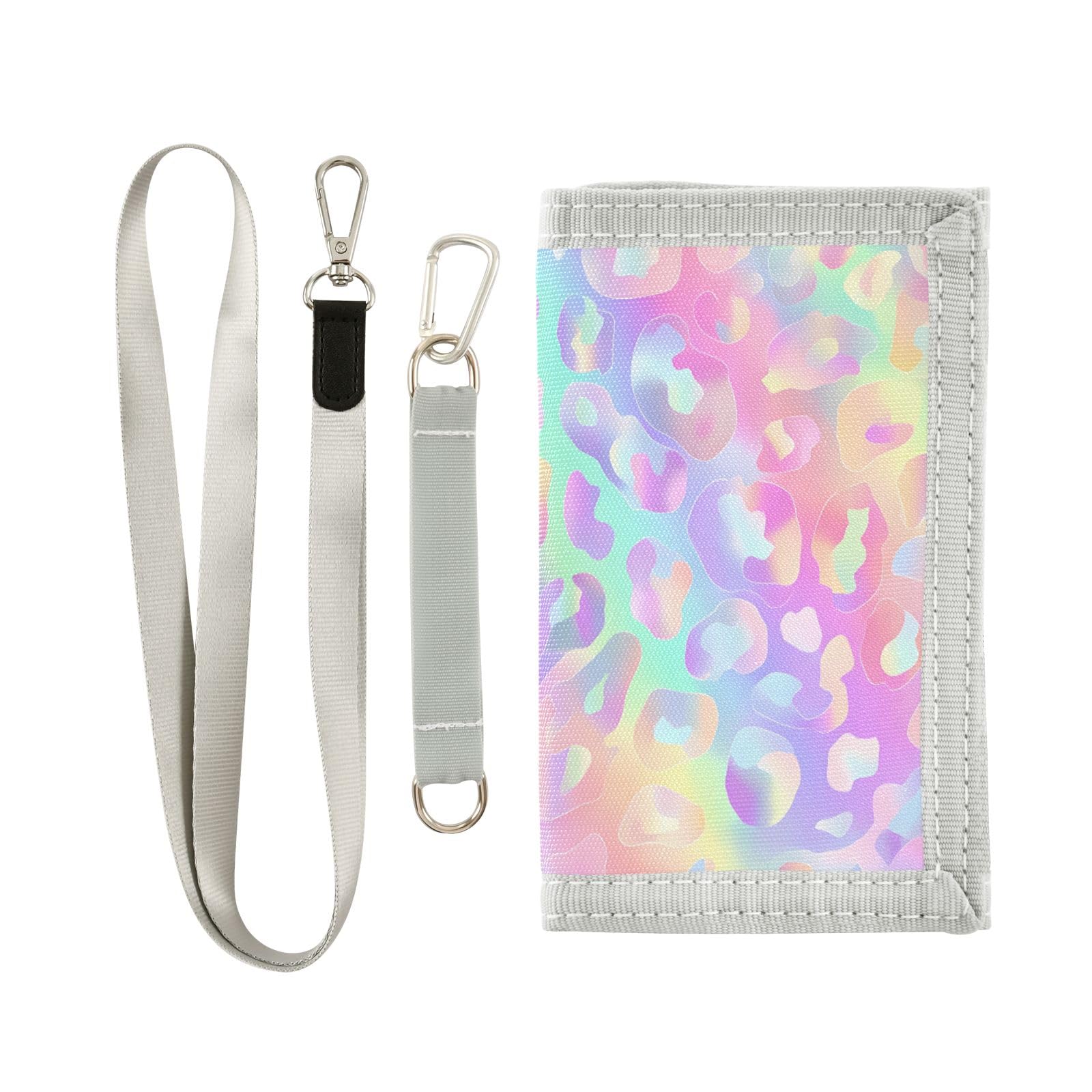 Kids Wallets for Boys Girls Toddler Trifold Wallet Children Small Rainbow Leopard Cheetah with Zipper Coin Pocket