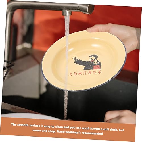 Miniatura 5 de BESTOYARD Cuencos de pasta para ensalada, 4 unidades, bandeja de frutas esmaltada, bandeja de mesa vintage