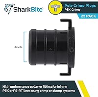 Vista 2 de SharkBite Enchufe de crimpado de polietileno de 3/4 pulgadas, paquete de 25, tubo PEX, PE-RT, UP518