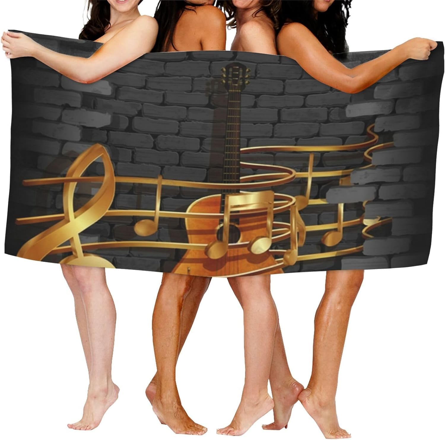 Gold Strandtuch Groß 150x200, 3D Notiz Badetuch Mikrofaser Handtücher, Strandhandtuch SchnellTrocknend Badehandtuch, Saunatuch, Handtuch, Damen, Herren, Strandtücher, Badetücher H3604