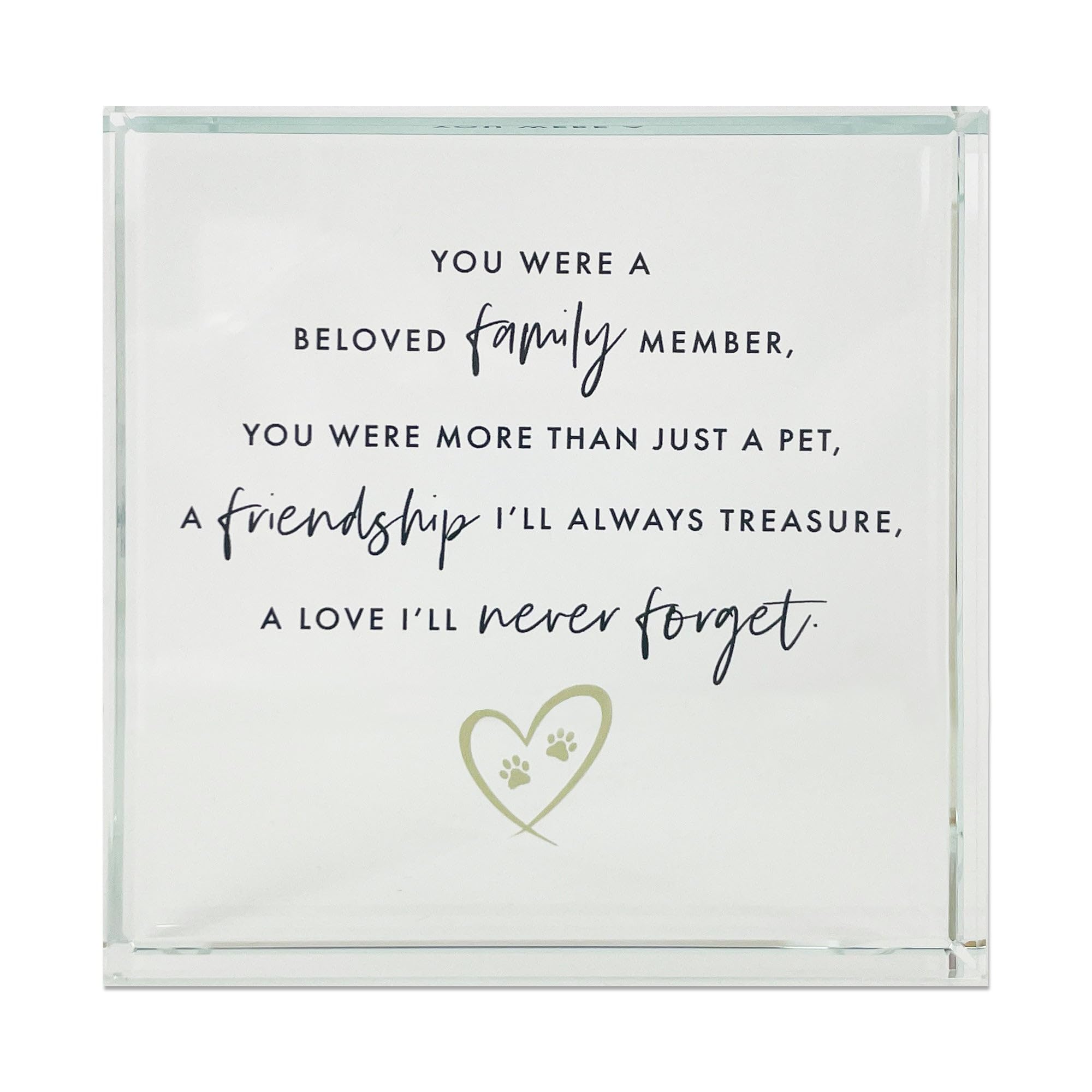 Pet Memorial Solid Glass Ornament, Clear
