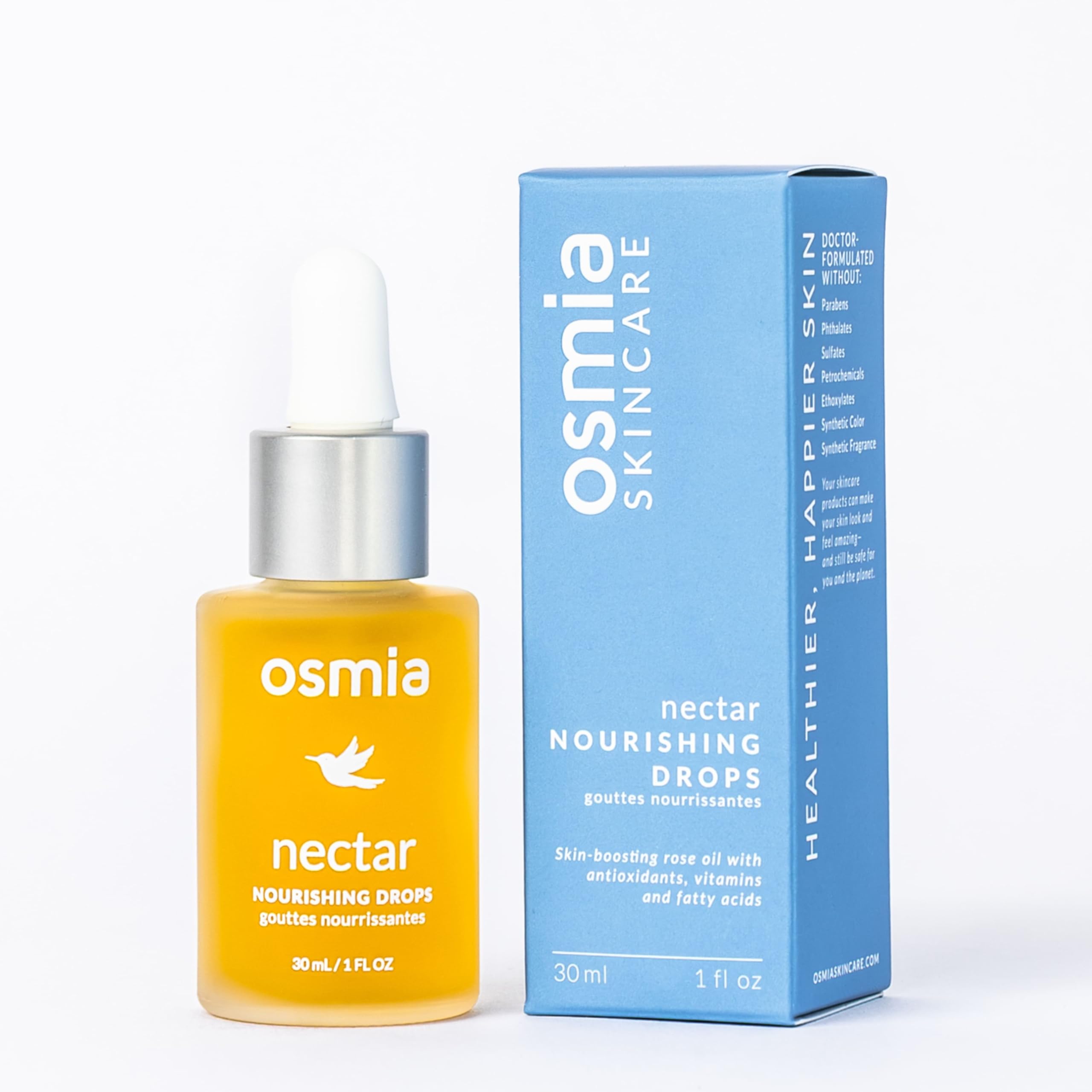 Osmia Skincare - Natural Nectar Nourishing Drops | Pumpkin, Prickly Pear, Rosehip Seed, + Safflower Oils | Fortify, Soften, Soothe | Clean Beauty For Healthy Skin (1 fl oz | 30 ml)