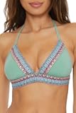 Becca Crochet Trimmed Halter Bikini Top, Adjustable, Tie Back, Swimwear Separates for Women