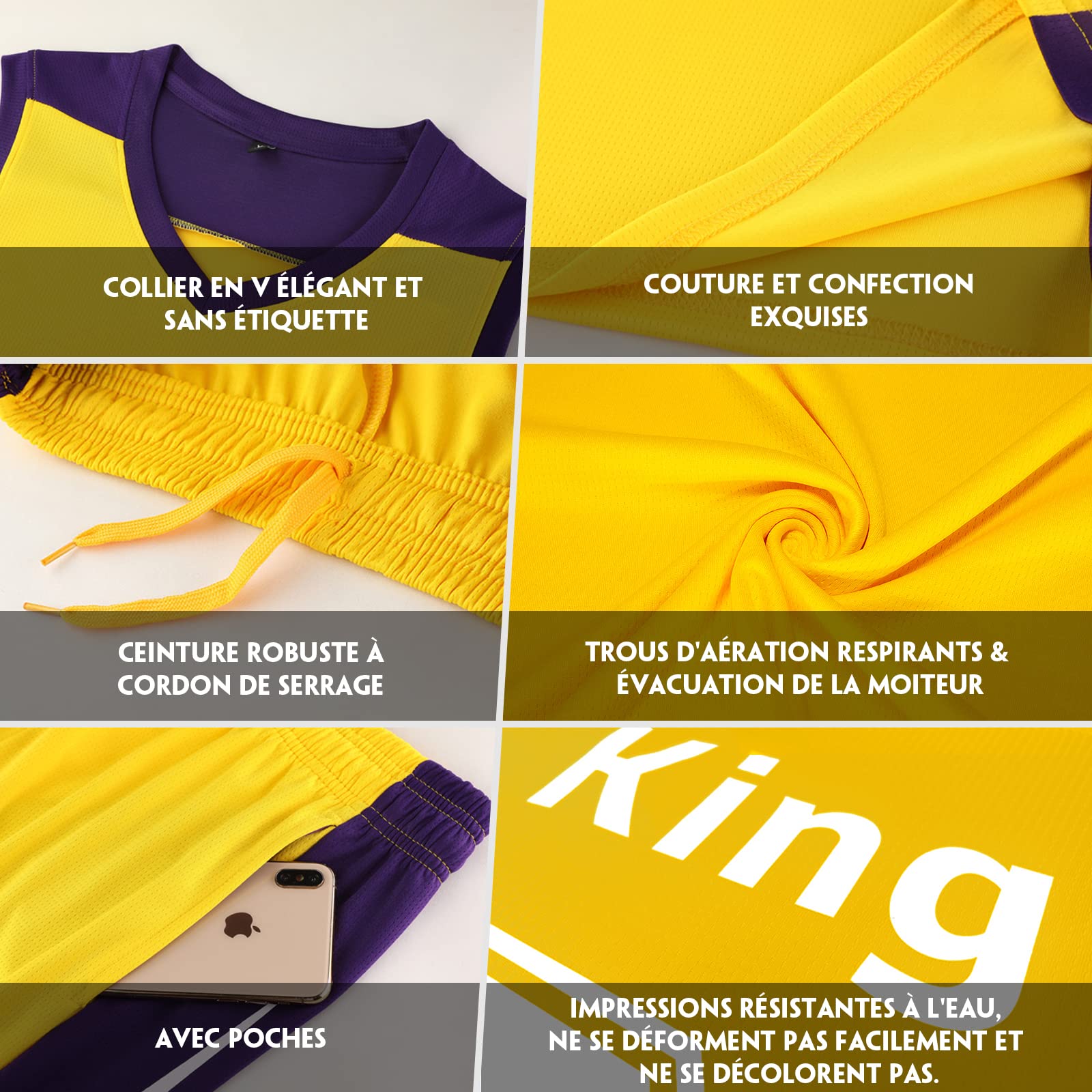 Personnalisé Maillots De Basketball Homme Ensemble Tenue Basket Enfant et Court pour garçons