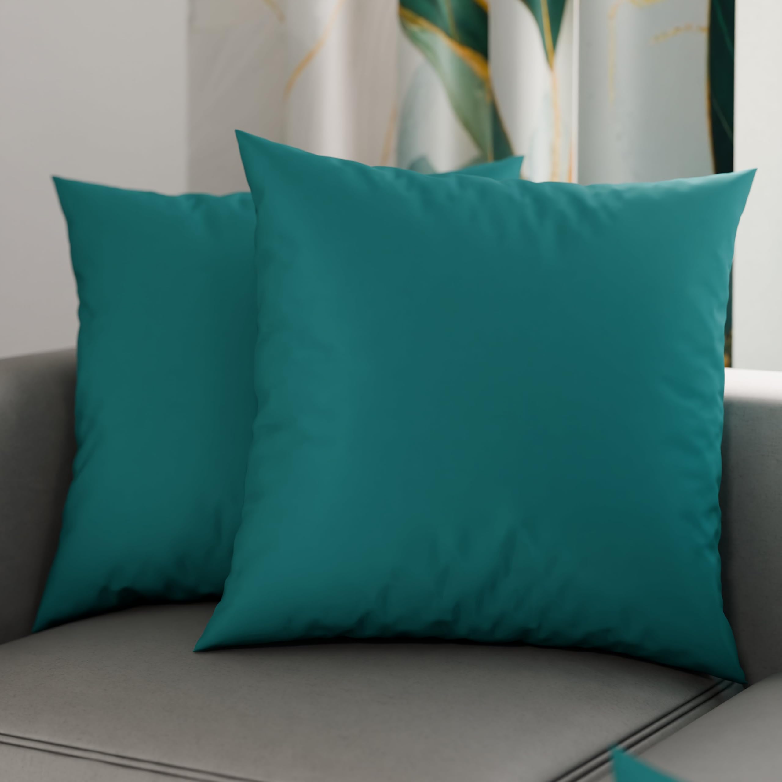 PETTI Artigiani Italiani - Pair of Pillow Cases 80 x 80 cm in Microfibre, Pillows for Bedroom Furniture, Sofa, Set of 2 Cushion Covers, Plain Tiffany Pillowcase โ image 1