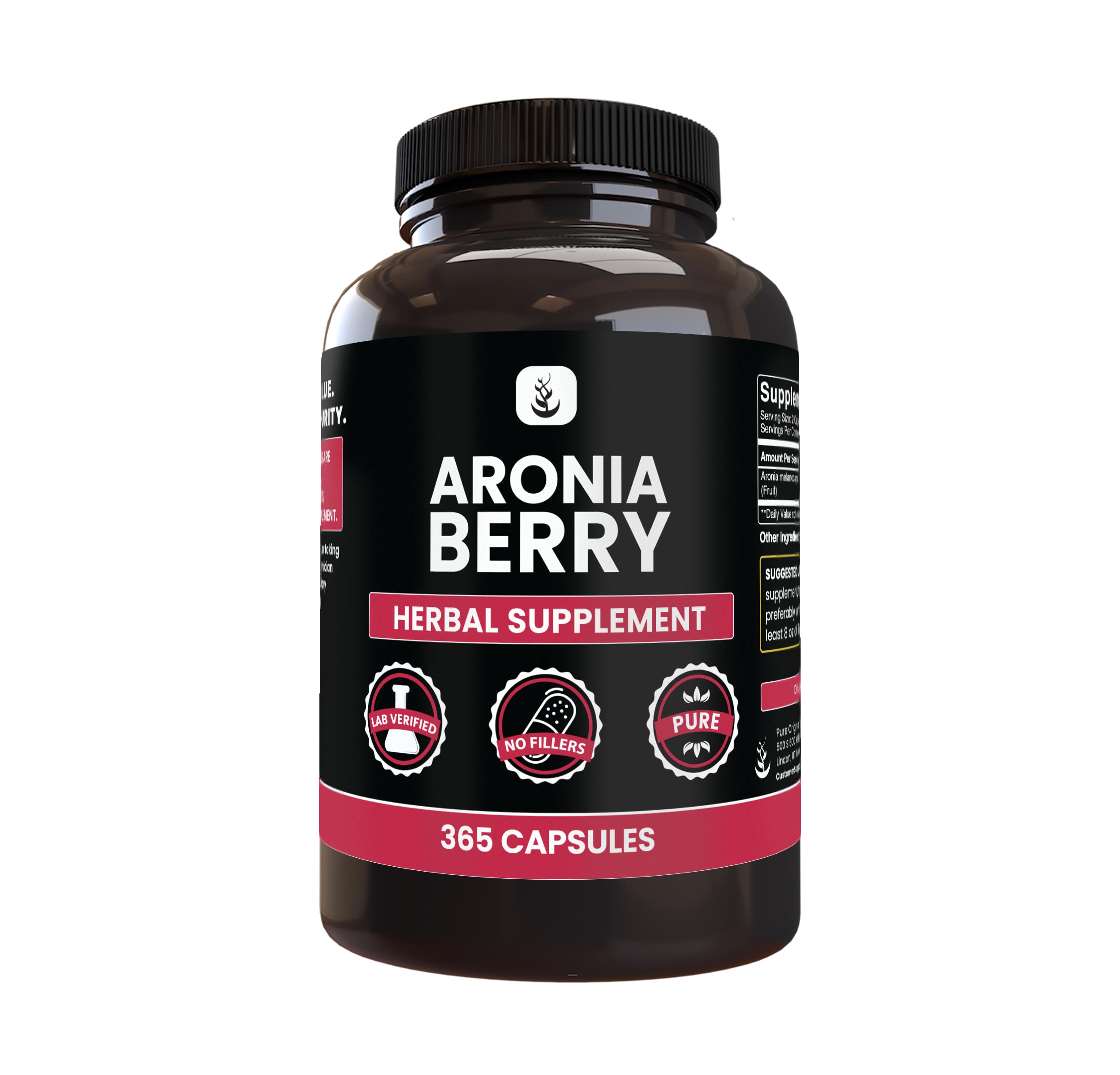 Pure Original Ingredients Aronia Berry Extract 365 Capsules