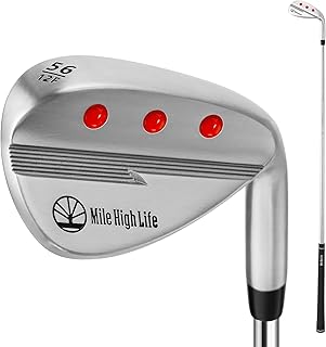 Mile High Life Golf Wedges | Sand Wedge | Beginner’s Golf Gap Wedge with Rubber Grip | Entry Level Lob Wedge Golf Clubs for Men & Women | 50/56/58/60 Right Hand