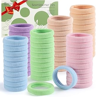 100 Pcs Thick Seamless Brown Hair Ties, f falkiya Ponytail Holders Hair Accessories No Damage for Thick Hair