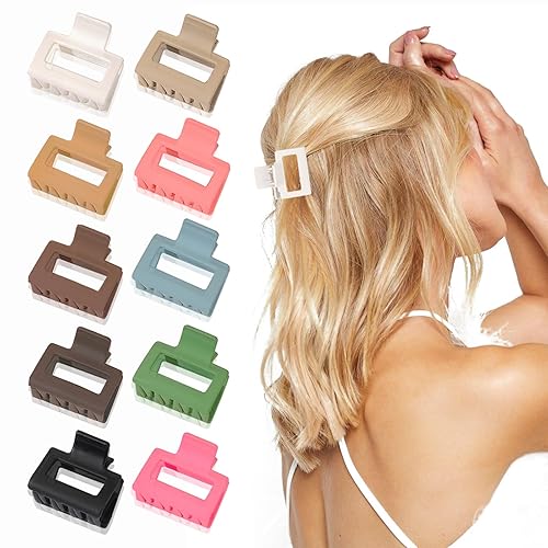 Pinzas para el cabello pequeñas, 10 unidades, pinzas de garra de 1.6 pulgadas para cabello fino, pinzas de pelo antideslizantes mate lindas pinzas
