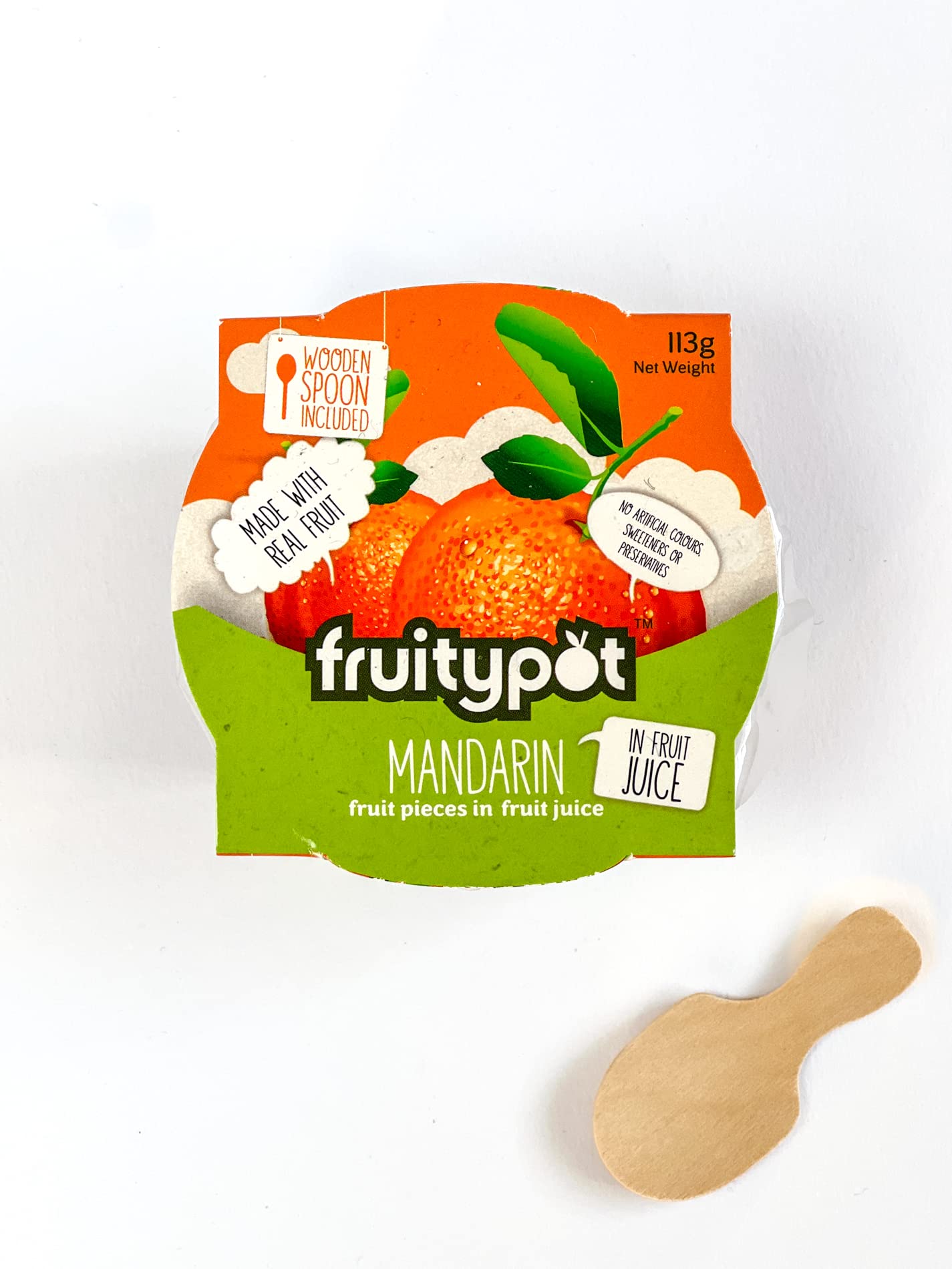 Fruitypot Mandarin in Fruit Juice, 18 x 113 g Pots