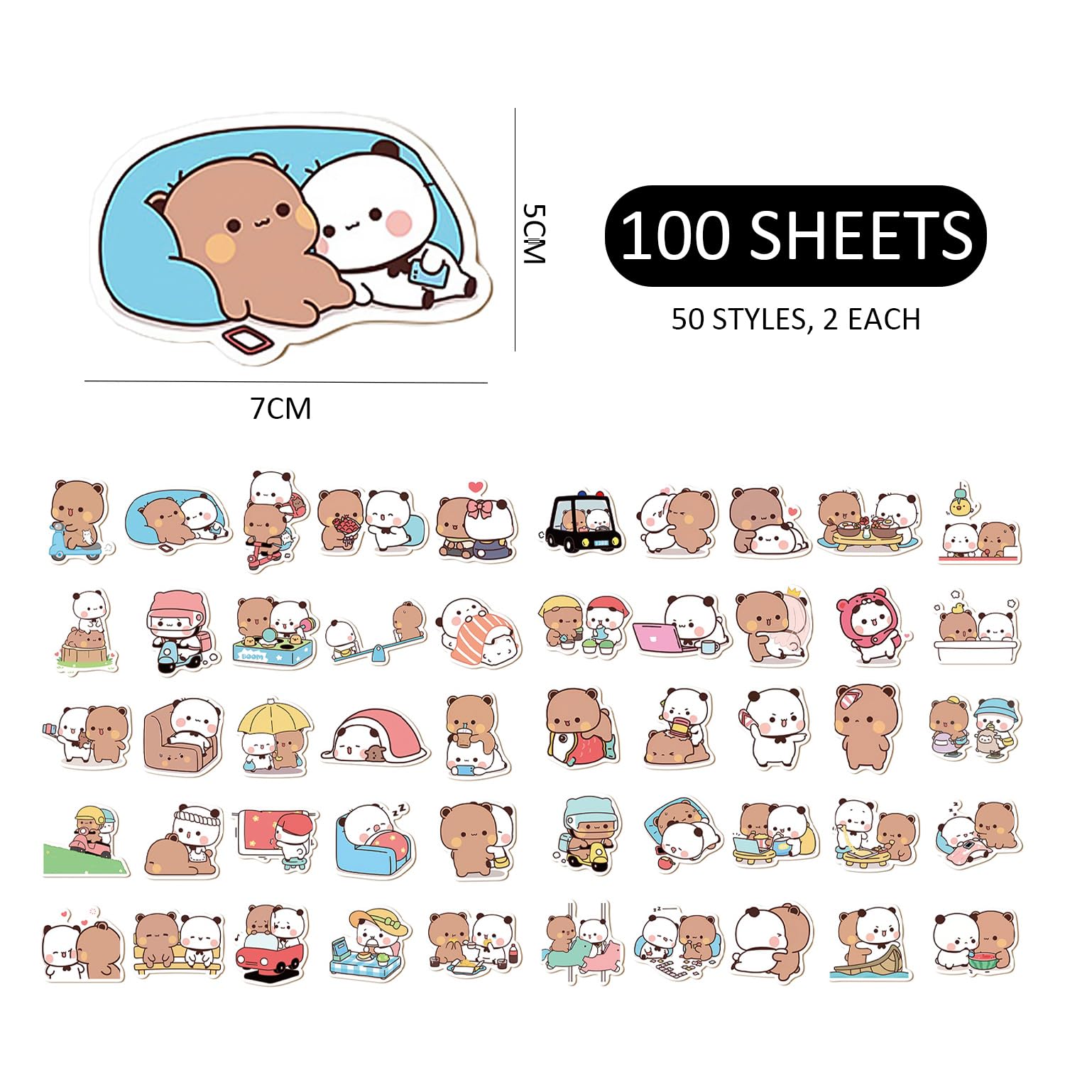 WUFGWBD 100 Cartoon Animal Stickers, Cute Graffiti Stickers, Funny Stickers, Kids Stickers, Decorative Stickers - Image 2