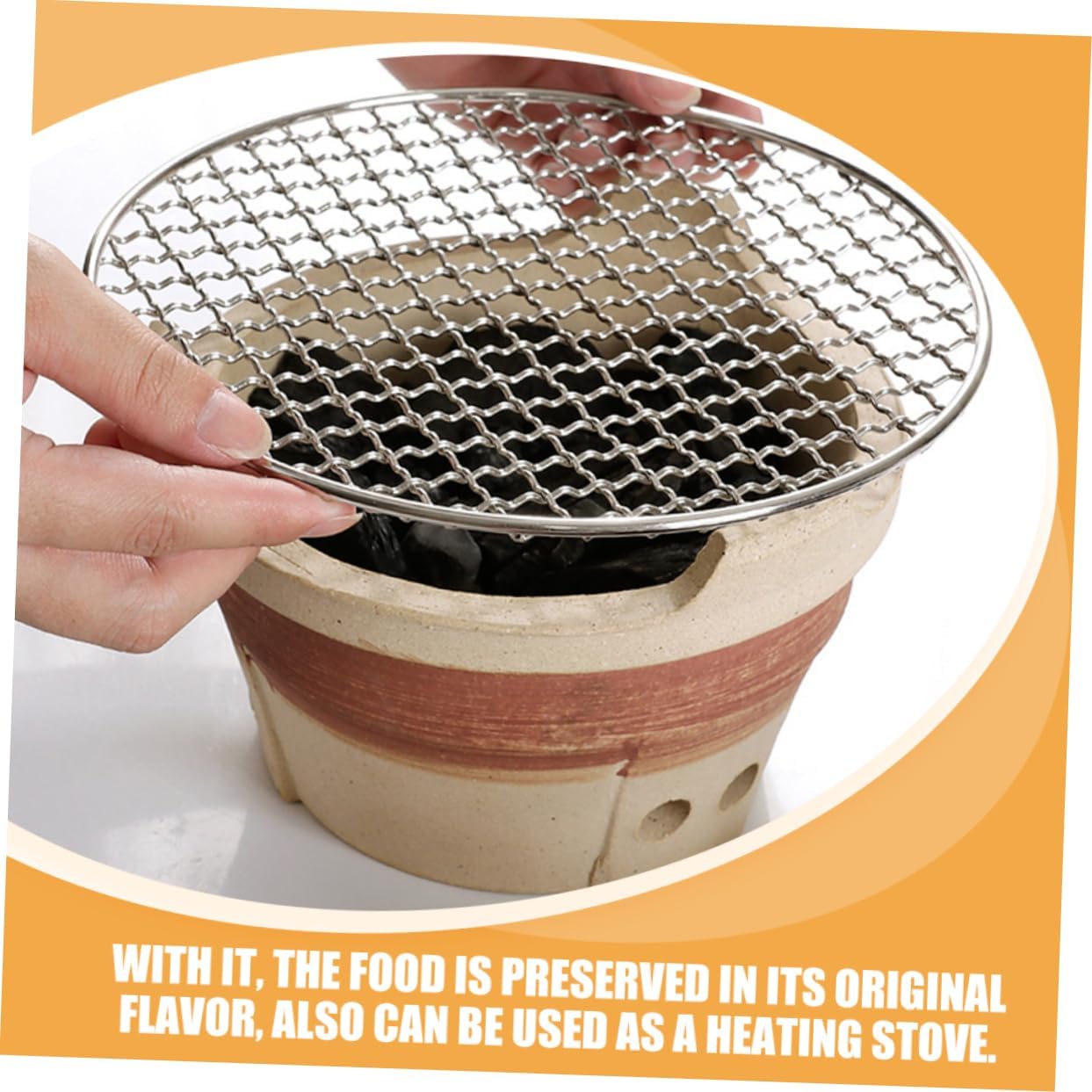 Kisangel Outdoor Charcoal Stove Clay Barbecue Grill for Cooking Meat Fish and Vegetables Lightweight Portable and Easy to Up for Camping and Picnics