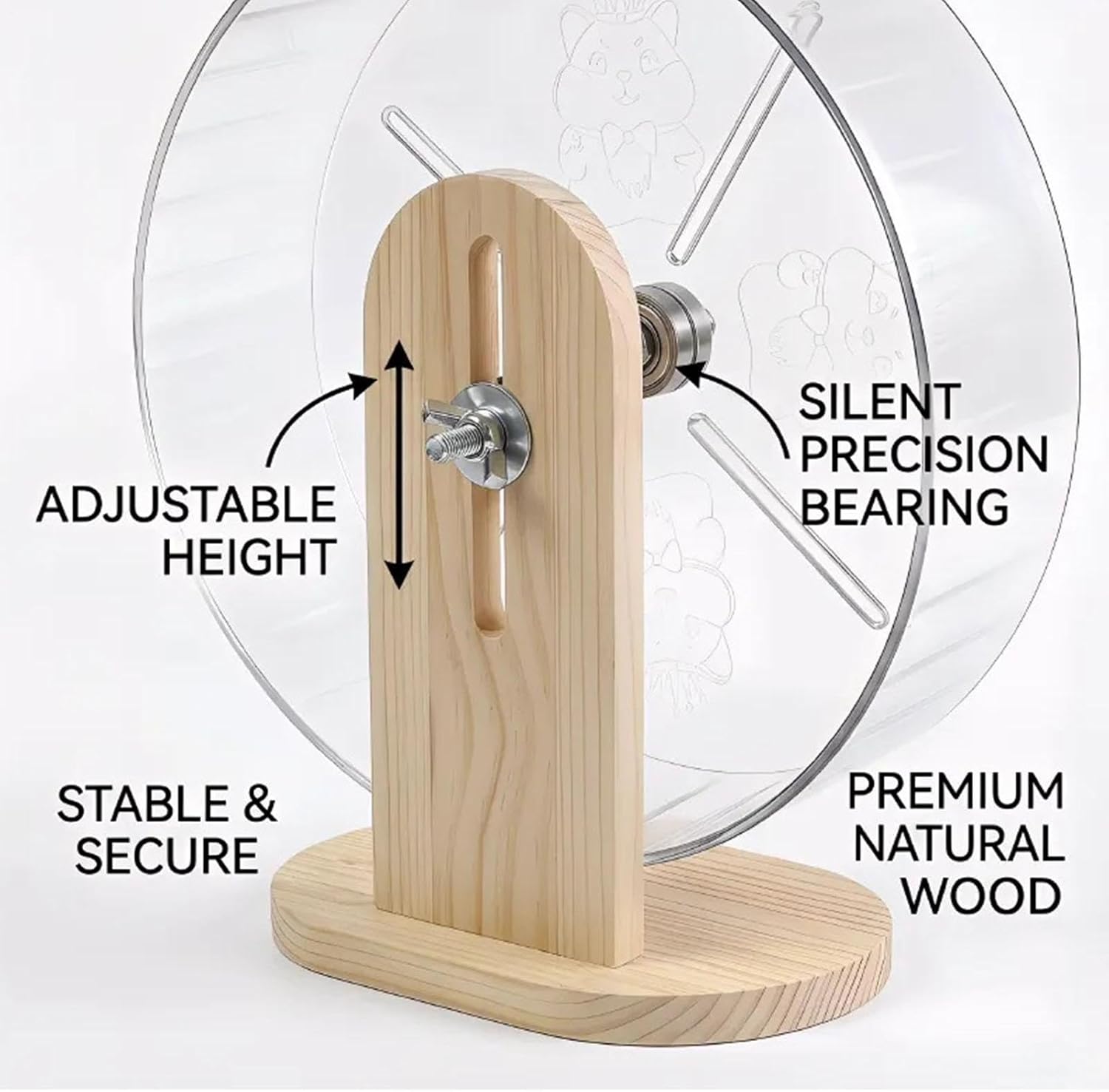 Acrylic Hamster Wheel - Pet Supplies with Stand, Hamster Wheel for Mobility, Activity Enrichment Unit, Fitness Tool with Low Noise, Small Animal Tool for Nocturnal Activity and Muscle Maintenance