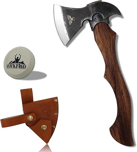Hacha y hacha de campamento – Hacha de corte de 14.7 pulgadas con funda, hacha de tallado forjada de supervivencia para cortar supervivencia de
