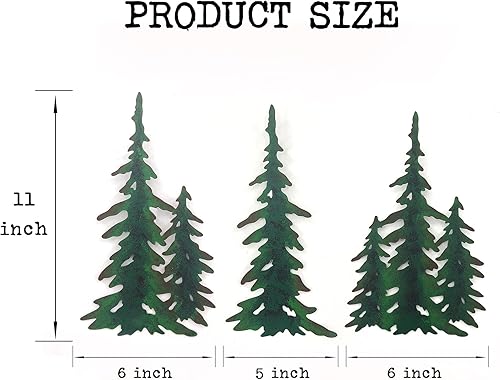 Vista 4 de J-Fly Arte de pared de metal de pino para decoración de pino, arte de pared de metal para exteriores, arte de pared de árbol de Navidad, arte