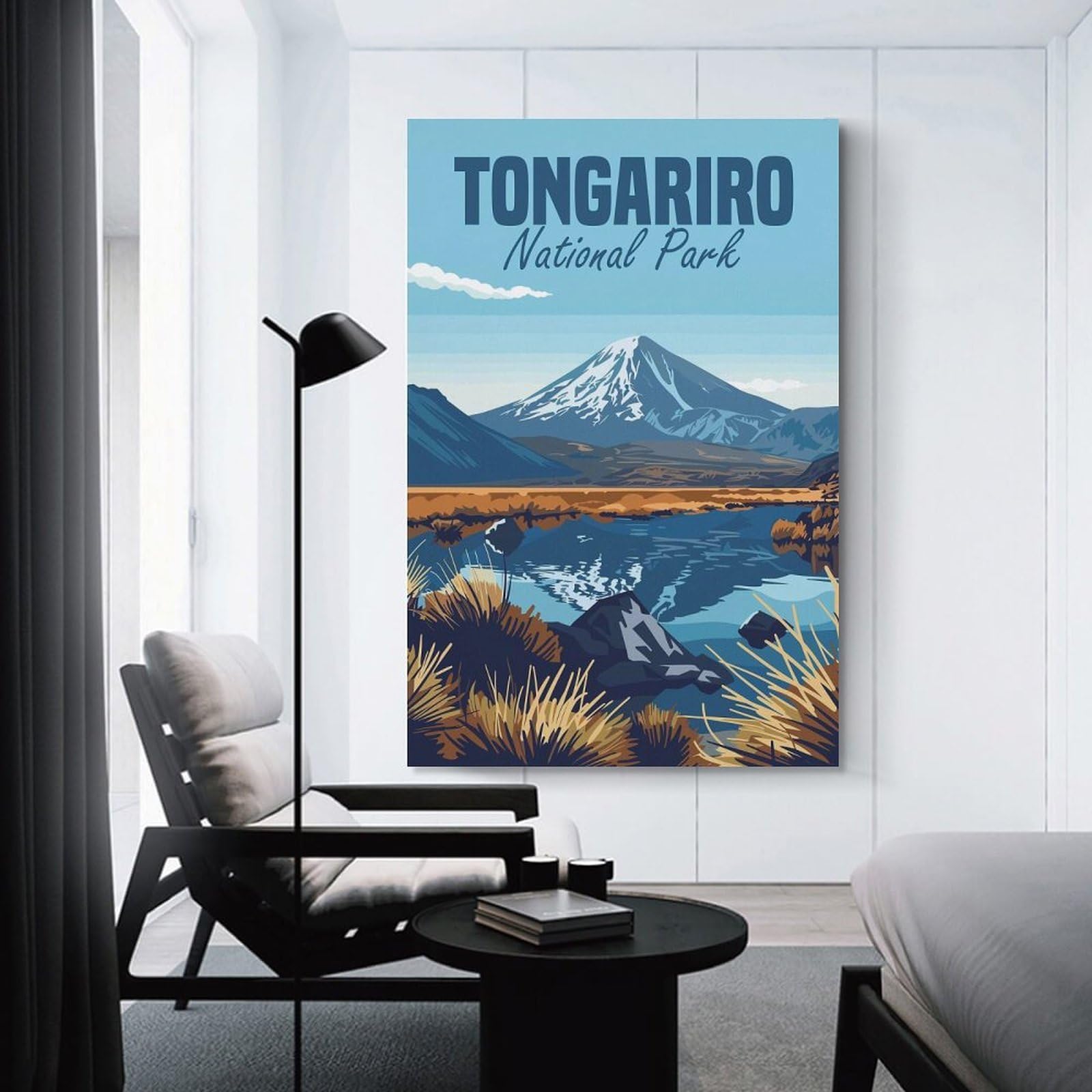 Junmoney Tongariro National Park Canvas Wall Art, 20x30inch(50x75cm), for Living Room, Bedroom, Office Or Hallway, Versatile Wall Decor for Many Rooms