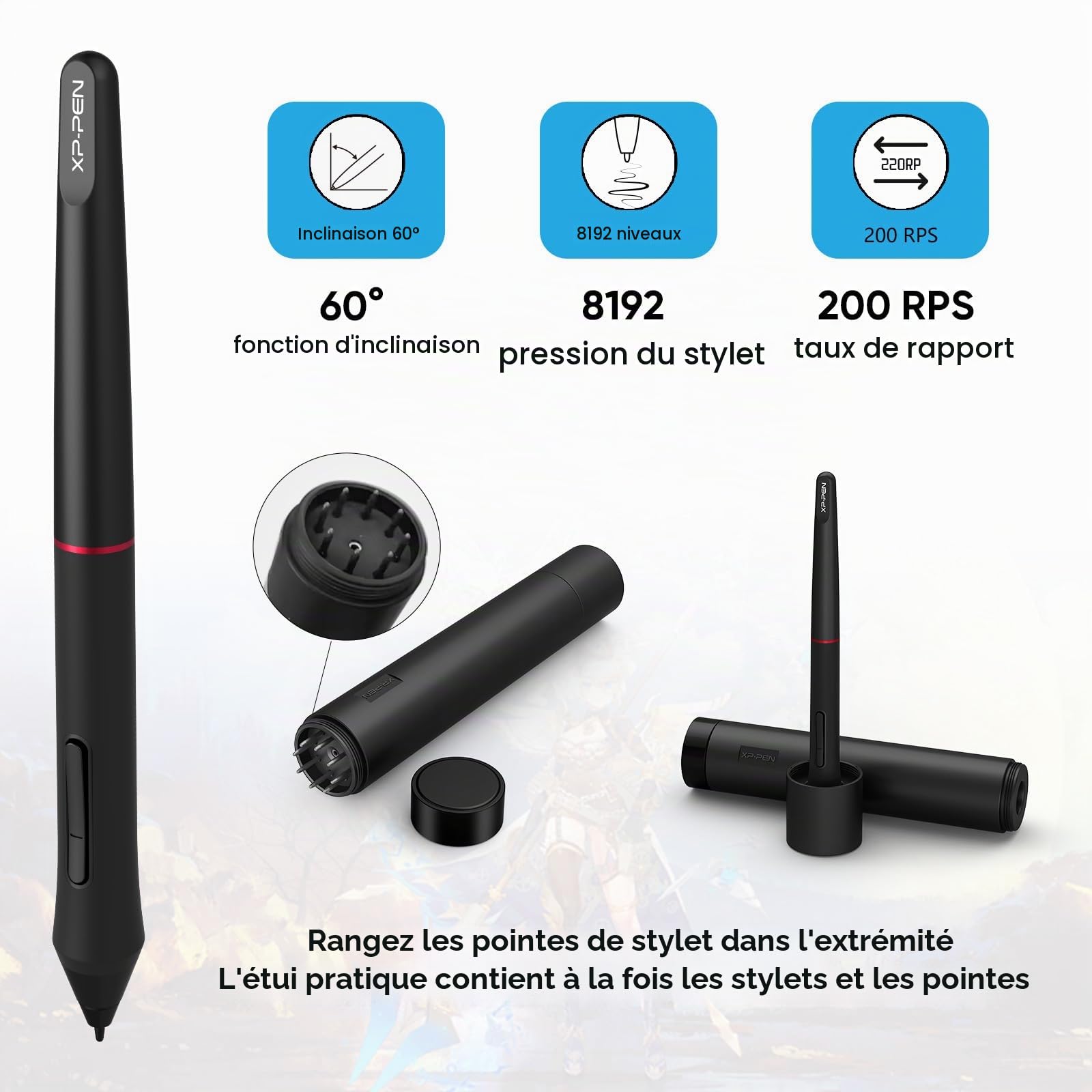 XP-Pen Artist 22R Pro Tablette Graphique à Ecran Professionnelle de 21,5 Pouces Stylet Passif sans Batterie à 8192 Niveaux Compatible Mac et Windows