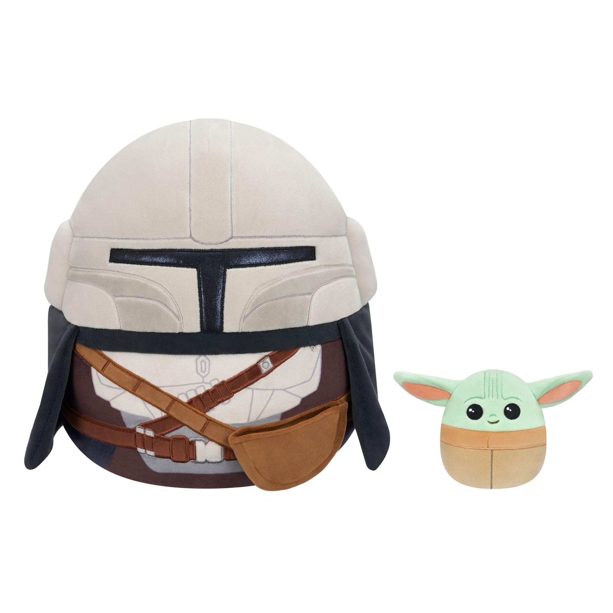 Squishmallows Original Star Wars 12-Inch Mandalorian + 3.5-Inch Grogu Plush (2-Pack), Age 3+