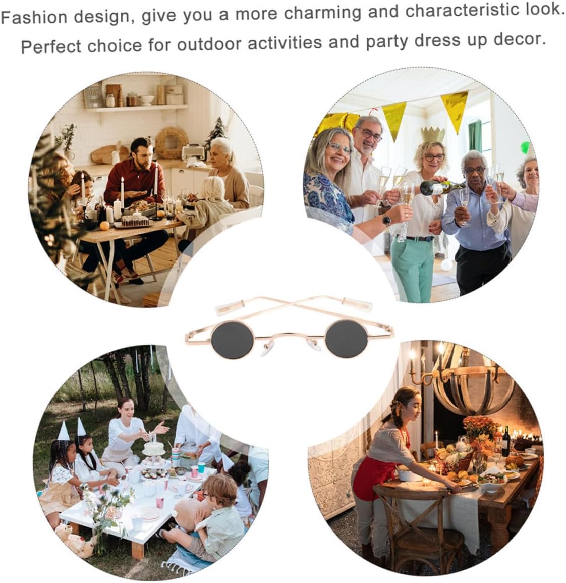 minkissy 2Pairs Vintage Round Sunglasses for Men and Women Retro Style Protection Glasses for and Aesthetic Outfits Unique Design for Eye Catching Looks