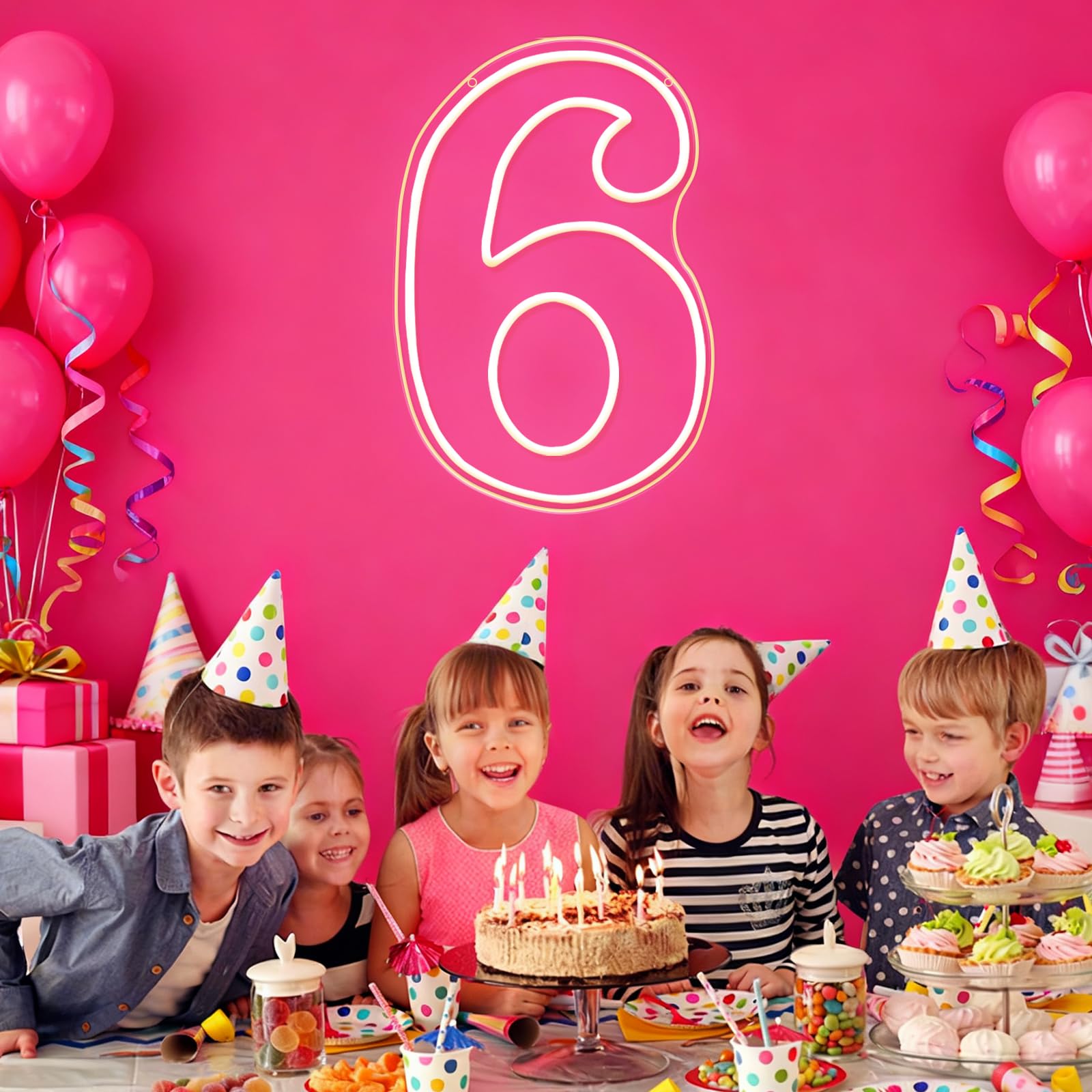 RumonZS LED Acrylic Light up Number, Decorative Transparent Light up Letters USB Powered Number Sign Light for Birthday, Night Light, Party, Anniversary, Home Decor, Wedding 11.8'' (number6)