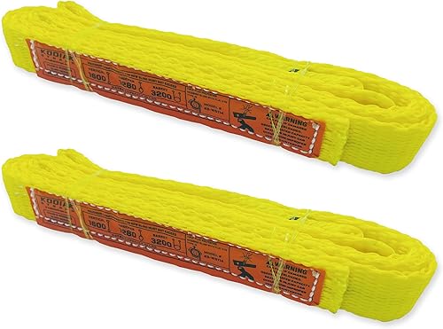 Correa de 1 capa de correas de elevación de 1 x 4 pies, paquete de 2 correas de red de alta resistencia, aparejos, equipo de elevación de remolque