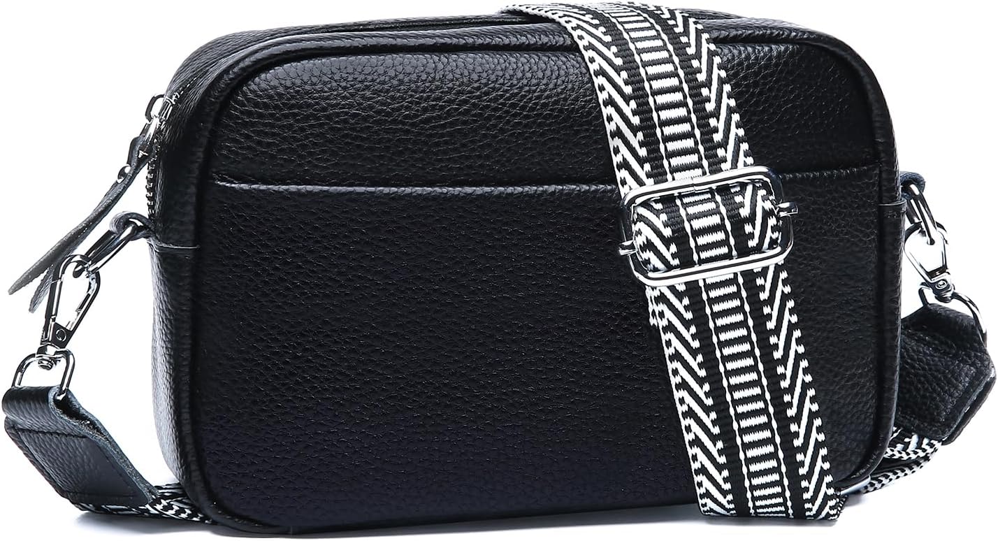 Small Crossbody Bags for Women Genuine Leather, Guitar Strap Shoulder Handbag Purse Camera Bag with Rfid Card Slots Small Crossbody Bags for Women Genuine Leather, Guitar Strap Shoulder Handbag Purse Camera Bag with Rfid Card Slots