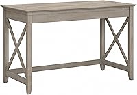 Bush Furniture Key West 48W Writing Desk in Washed Gray - Small Modern Farmhouse Home Office Desk