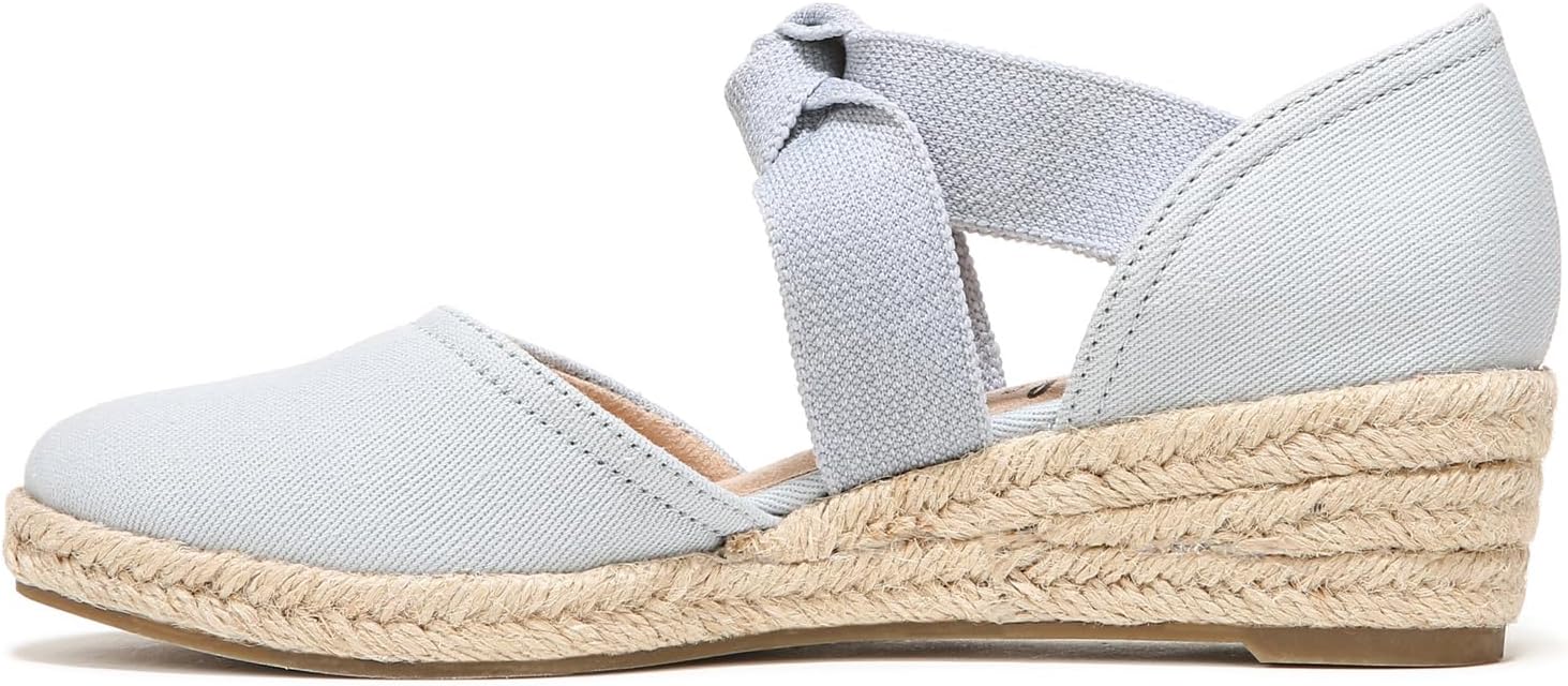LifeStride Womens Kascade Espadrille Wedge Mary Jane Flat, Pearl Blue, 7 Wide US