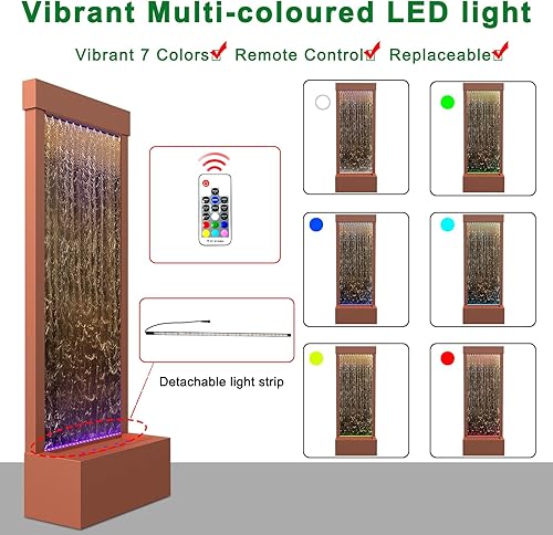 Miniatura 4 de LONGRUN Fuente de cascada para interiores kit de cascada de espejo de 48 pulgadas fuentes de pie para decoración del hogar jardín función de agua