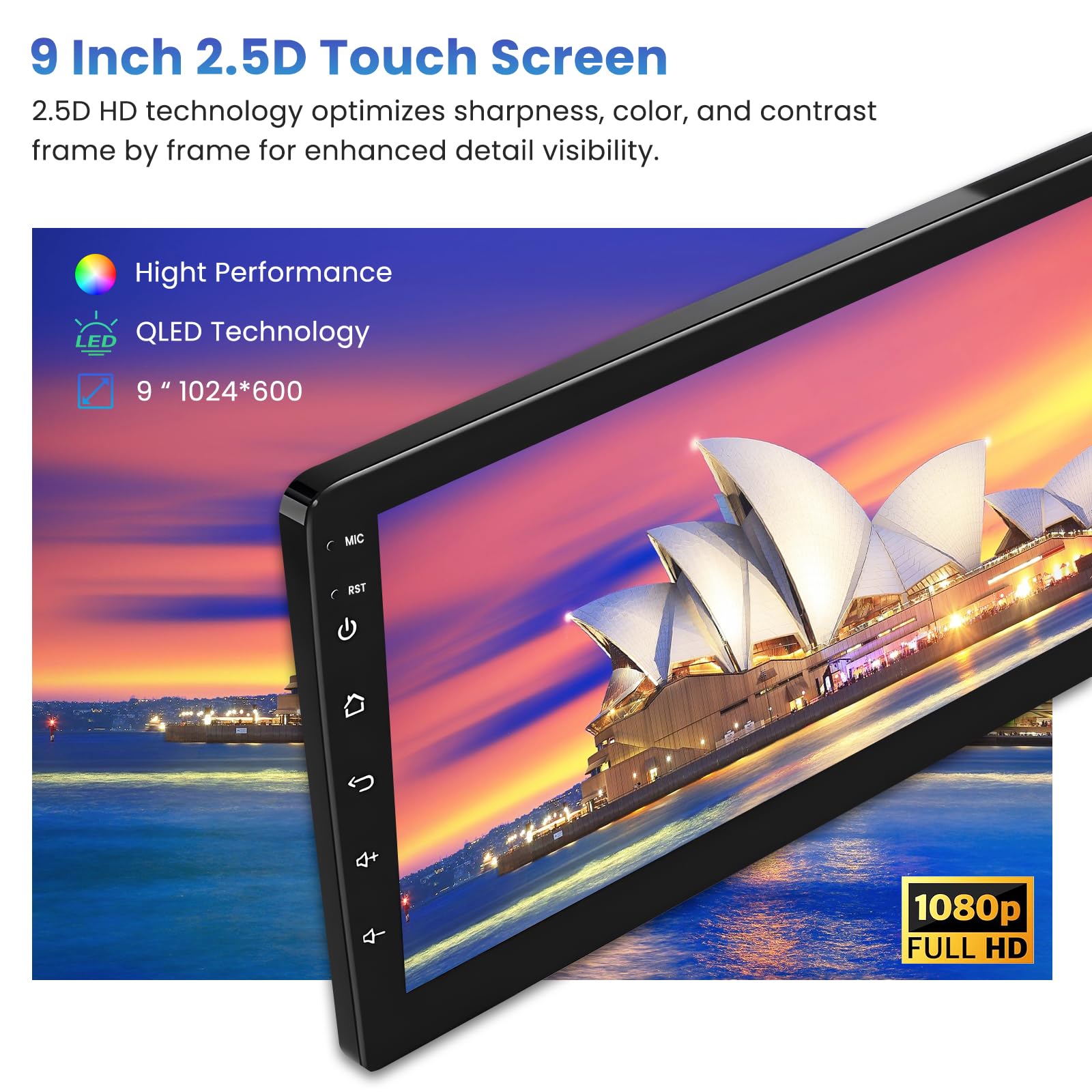 Hikity Autoradio Android 15 2 Go + 64 Go Pour Renault Logan 1 Sandero 2009-2015 Largus Dacia Duster Radio Sans Fil CarPlay Android Auto Bluetooth 9" Écran De Voiture Avec Caméra De