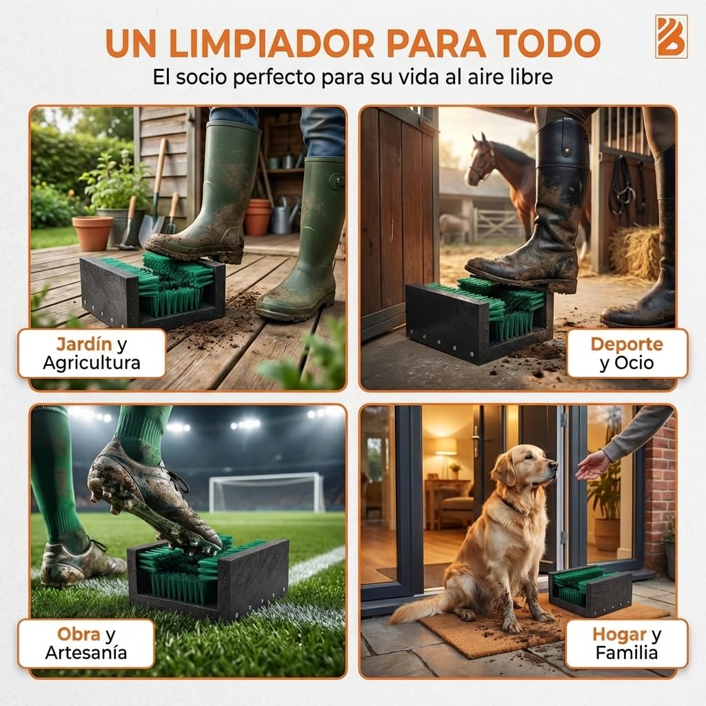 Borstelshop Algunos rascadores de Zapatos de plástico - Felpudos para Exteriores - Felpudos para Exteriores - Rascador de Zapatos Resistente para Cepillos - 30 x 27 cm - Verde