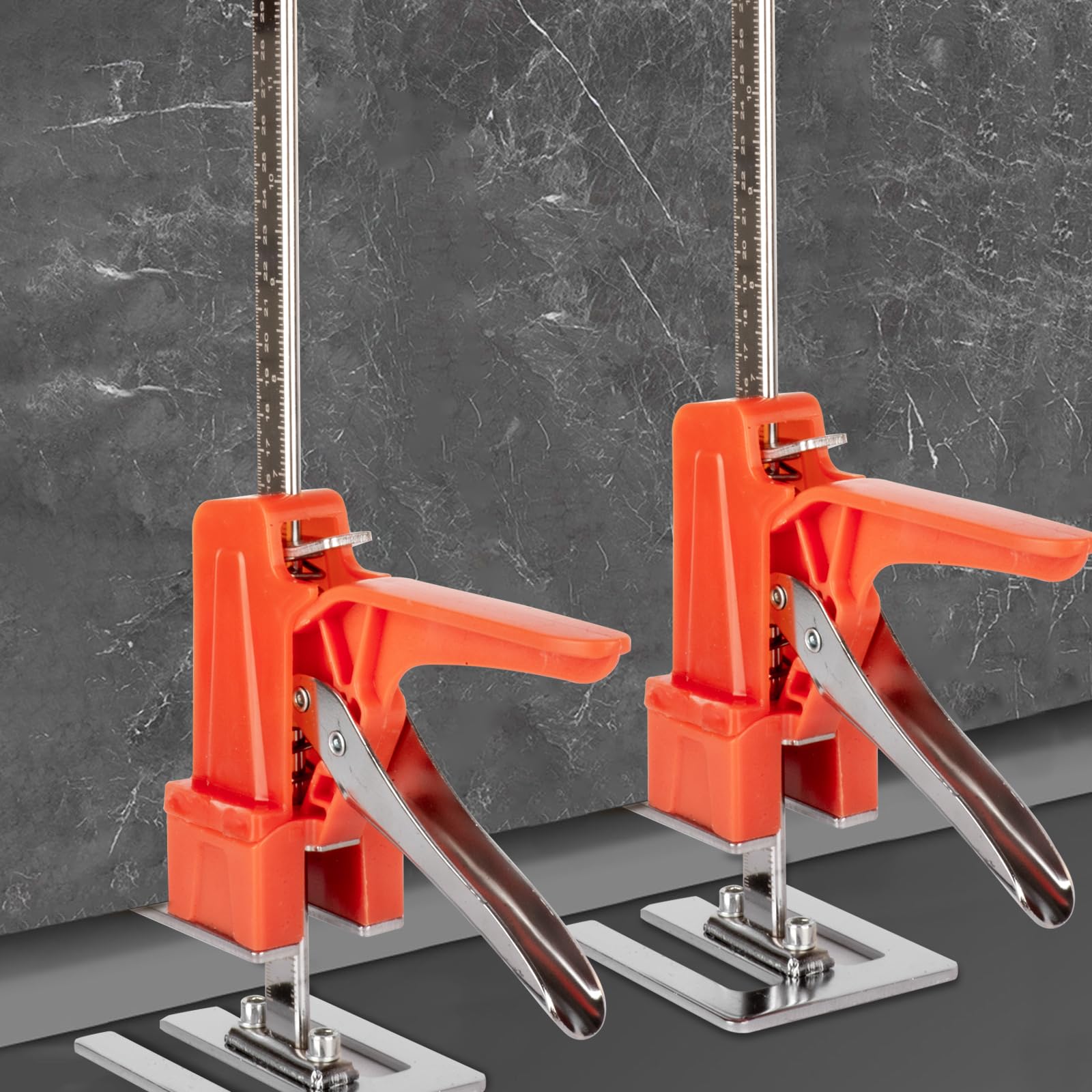 2 pezzi Sollevatore per Pannelli di Livellamento a Risparmio di Lavoro,400kg/880lbs,per Pavimenti, Porte, Installazione di Armadi, Sollevatori per Cartongesso, con Scala (39cm)