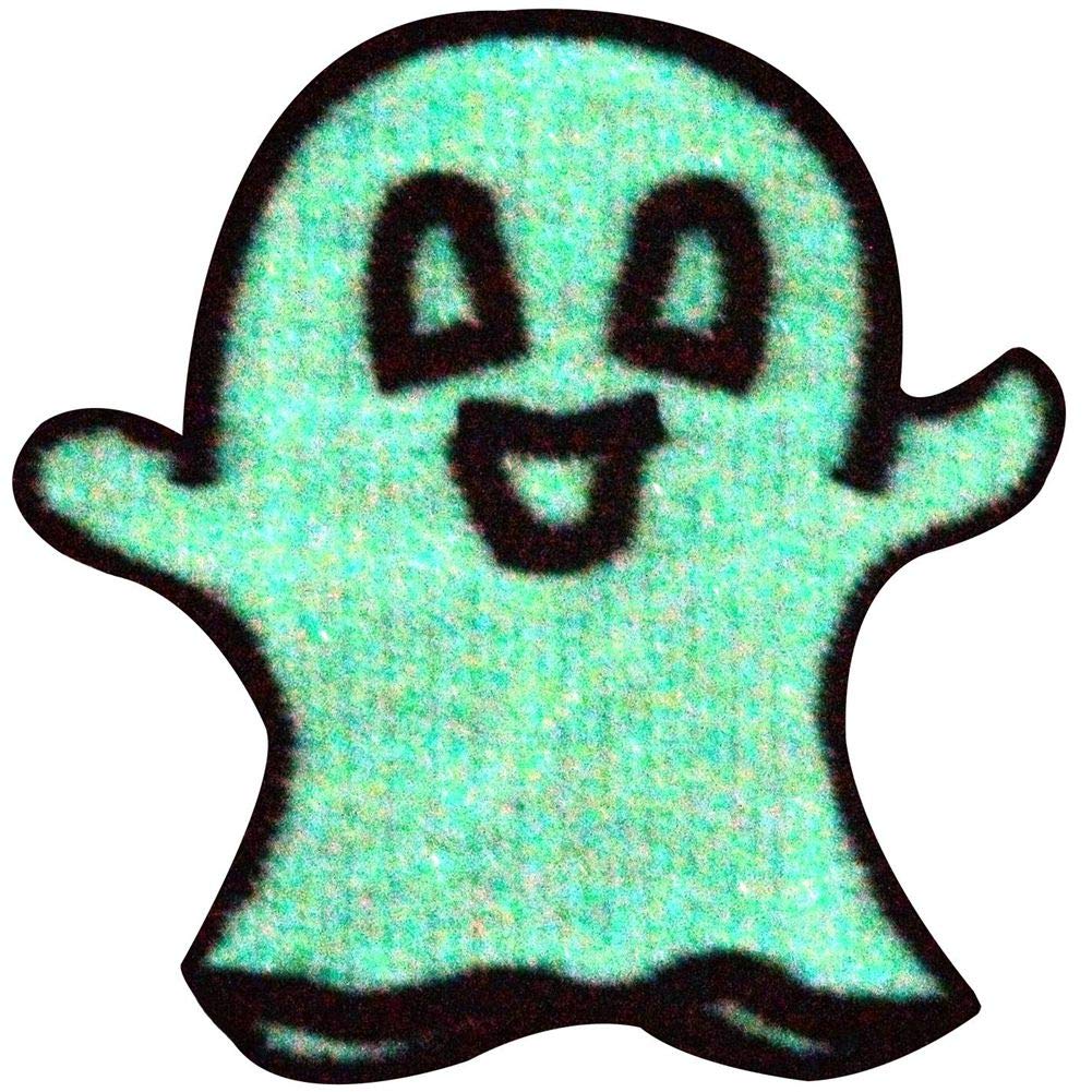 Glow In Dark Happy Ghost Embroidered Applique Iron On Sew On Patch