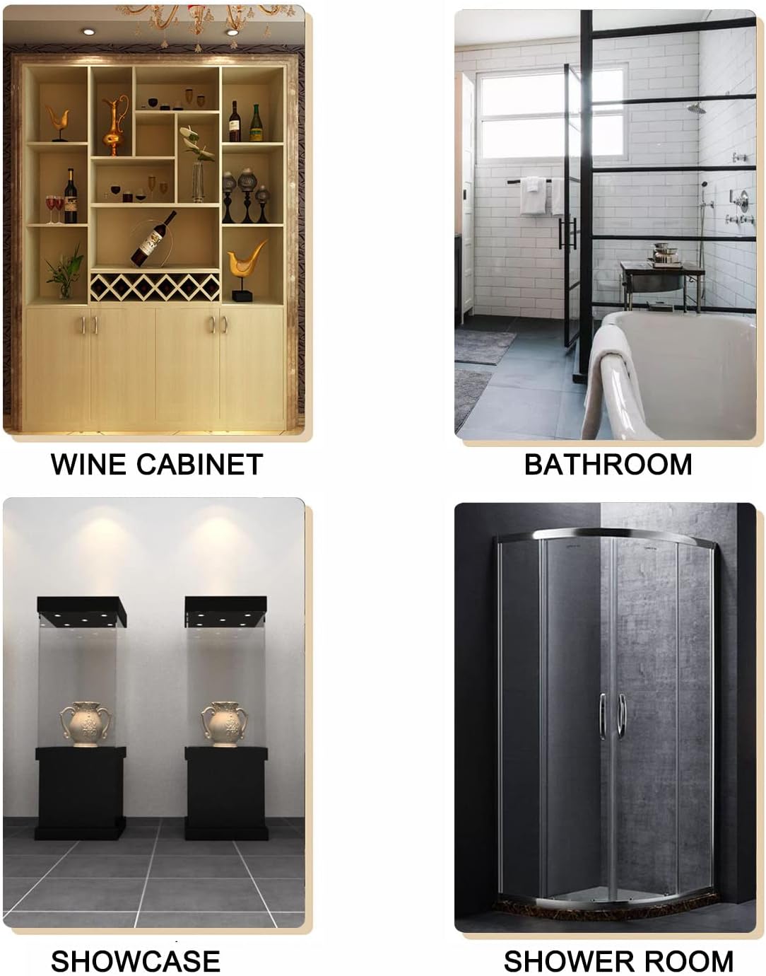 Aluminium Alloy Bathroom Shower Pull Push Door Handles, Shower Door Knobs Double Sided, Shower Glass Door Handle Pull Handle for Glass Door Shower Enclosure (Gold Umbrella)