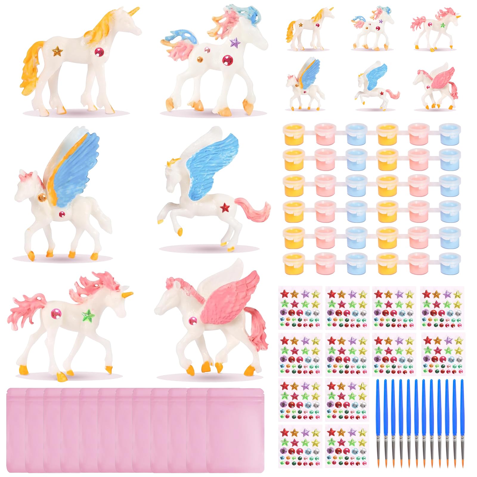 SPHERETRON Unicornios Para Niñas Figuras Para Pintar Kit Con Unicornios Manualidades Niñas con Brillo en la Oscuridad Juguetes Niña Años Regalos Niña Cumpleaños, Navidad