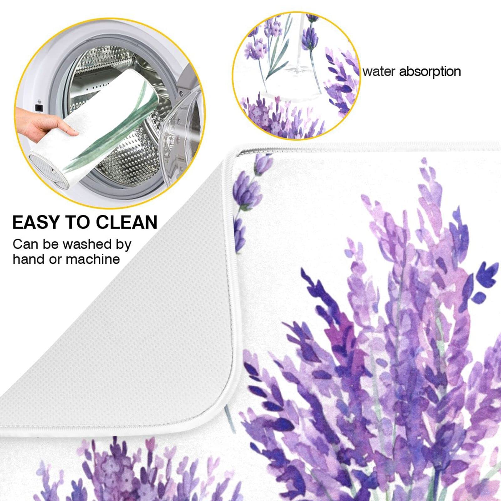 Tapis égouttoir à Vaisselle Pour Comptoir De Cuisine, Lavande