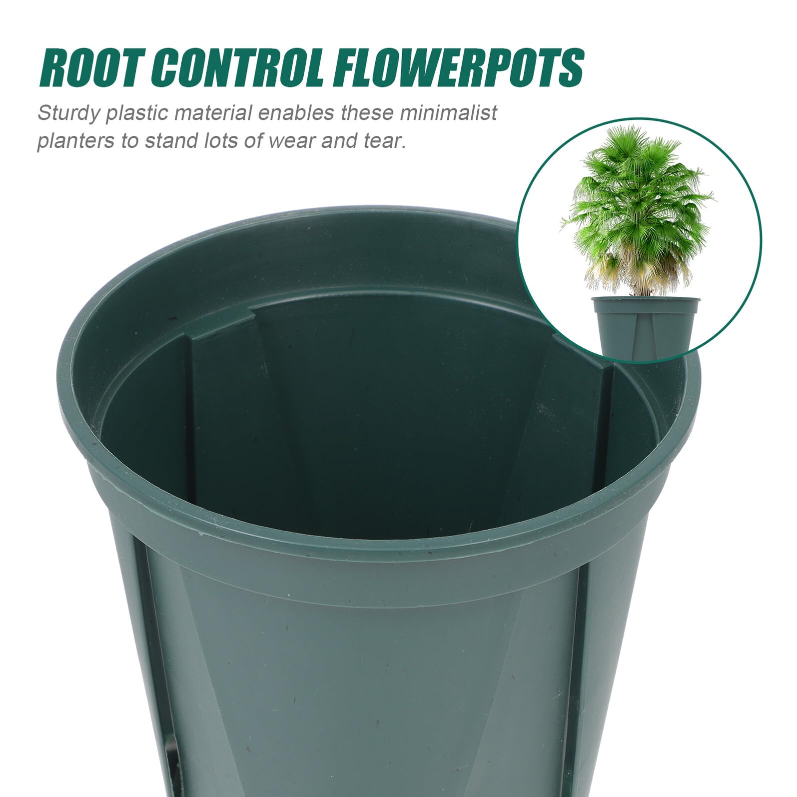 5 Pièces Contrôle Racines Pot de Fleurs Rond Conteneur Plastique Ventilé pour Plantes Vertes Adapté Orchidées Rosiers et Scindapsus Intérieur et Extérieur Balcon et Jardin