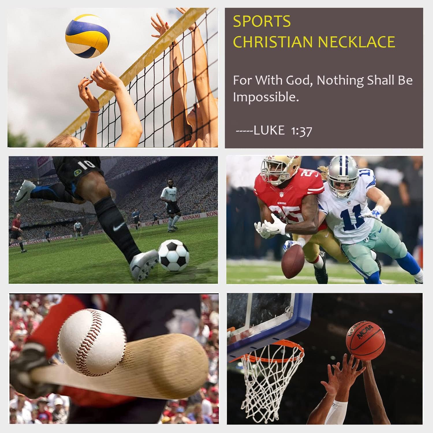 Sports Pendant Necklace Baseball Football Soccer Basketball Volleyball Team Coach Gift Inspirational Pendant for Teenboys Teengirls - Image 9