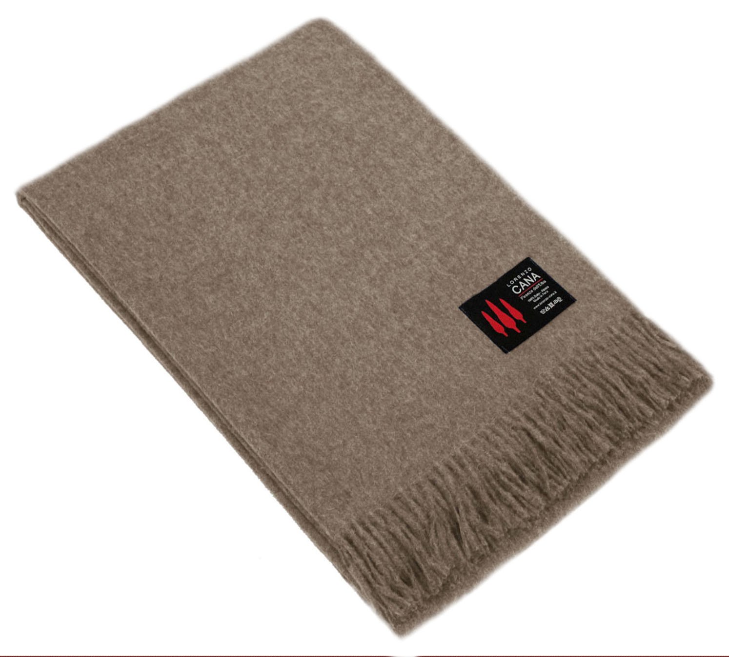 Lorenzo Cana Luxus Alpakadecke aus 100% Alpaka Wolle vom Baby - Alpaka flauschig weich Decke Wohndecke Sofadecke Tagesdecke Kuscheldecke Hellbraun 96083