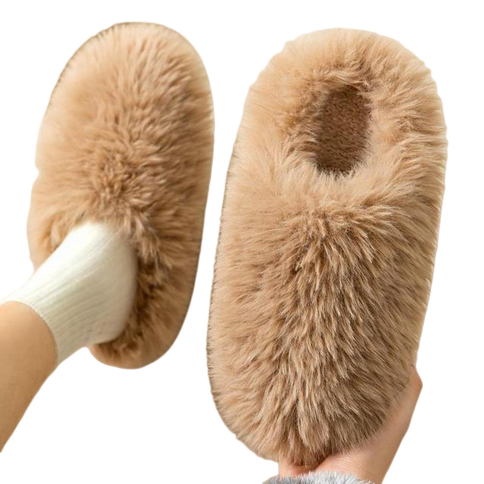Damskie kapcie bawełniane kapcie damskie i jesienne i zimowe domowe domowe antypoślizgowe ciepłe kapcie wełniane męskie - kawowe, 38-39 (pasują do 23,5-24 cm)