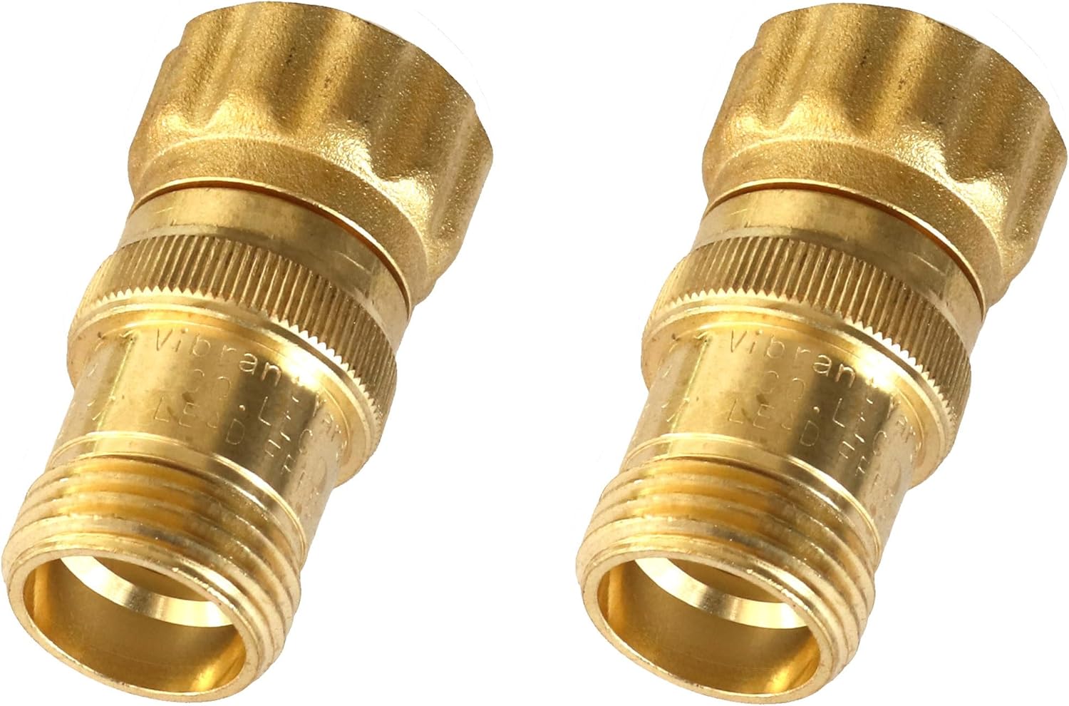 Drip Irrigation and Soaker Hose 25 PSI Pressure Regulator, 3/4" Female x 3/4" Male Hose Threads Lead-Free Brass (With Regular O-Ring, 2, Count)