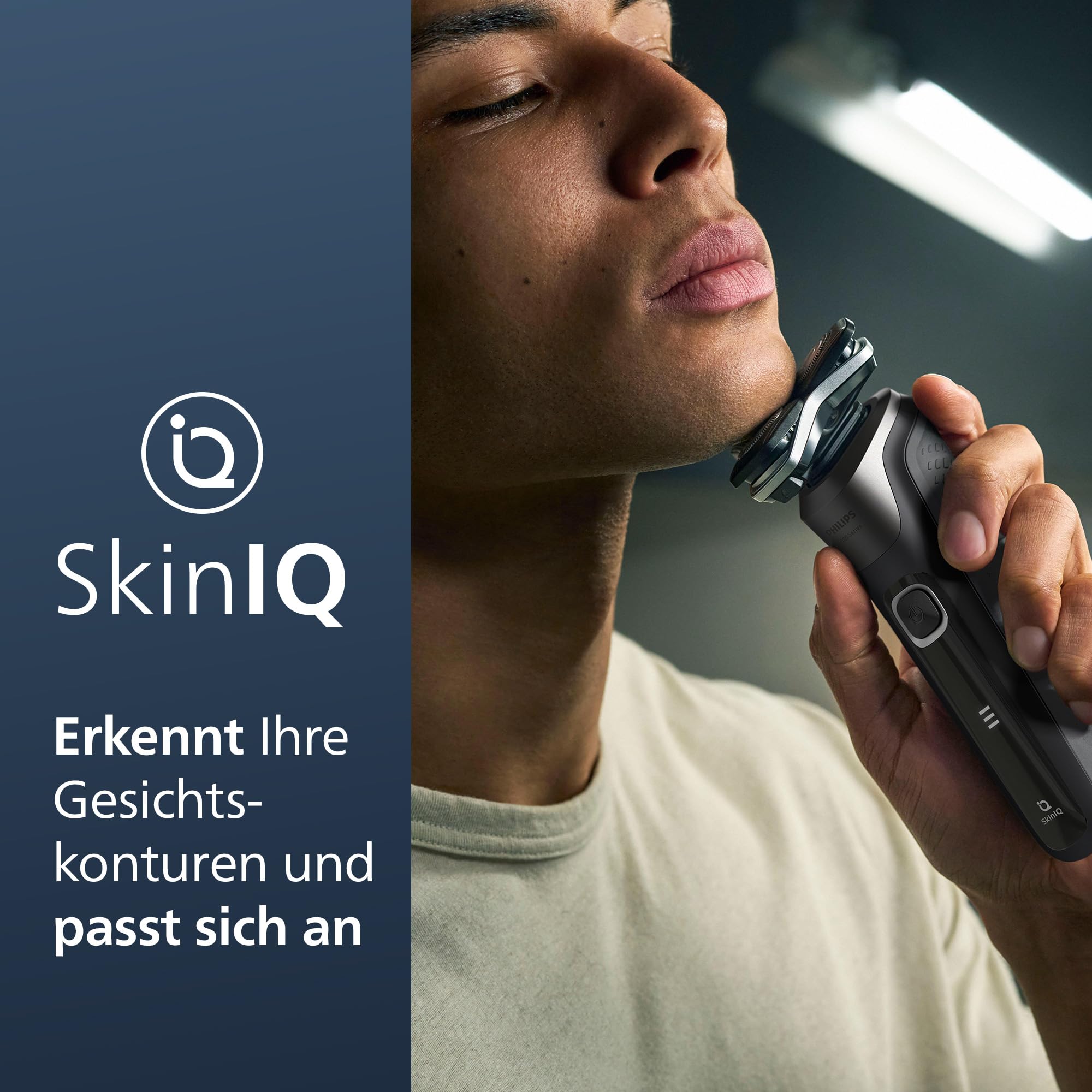 PHILIPS Shaver Series 5000 – Elektrischer Rasierer für Herren, Nass- & Trockenrasierer in Carbongrau, integrierter ausklappbarer Trimmer, weiche Tasche, Schutzkappe & Ladestation (Modell S5887/13)