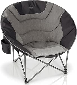 Oversized Portable Moon Camping Chair with Cup Holder, Heavy Duty Supports 500 lbs, Foldable Lawn Chair for Outdoors