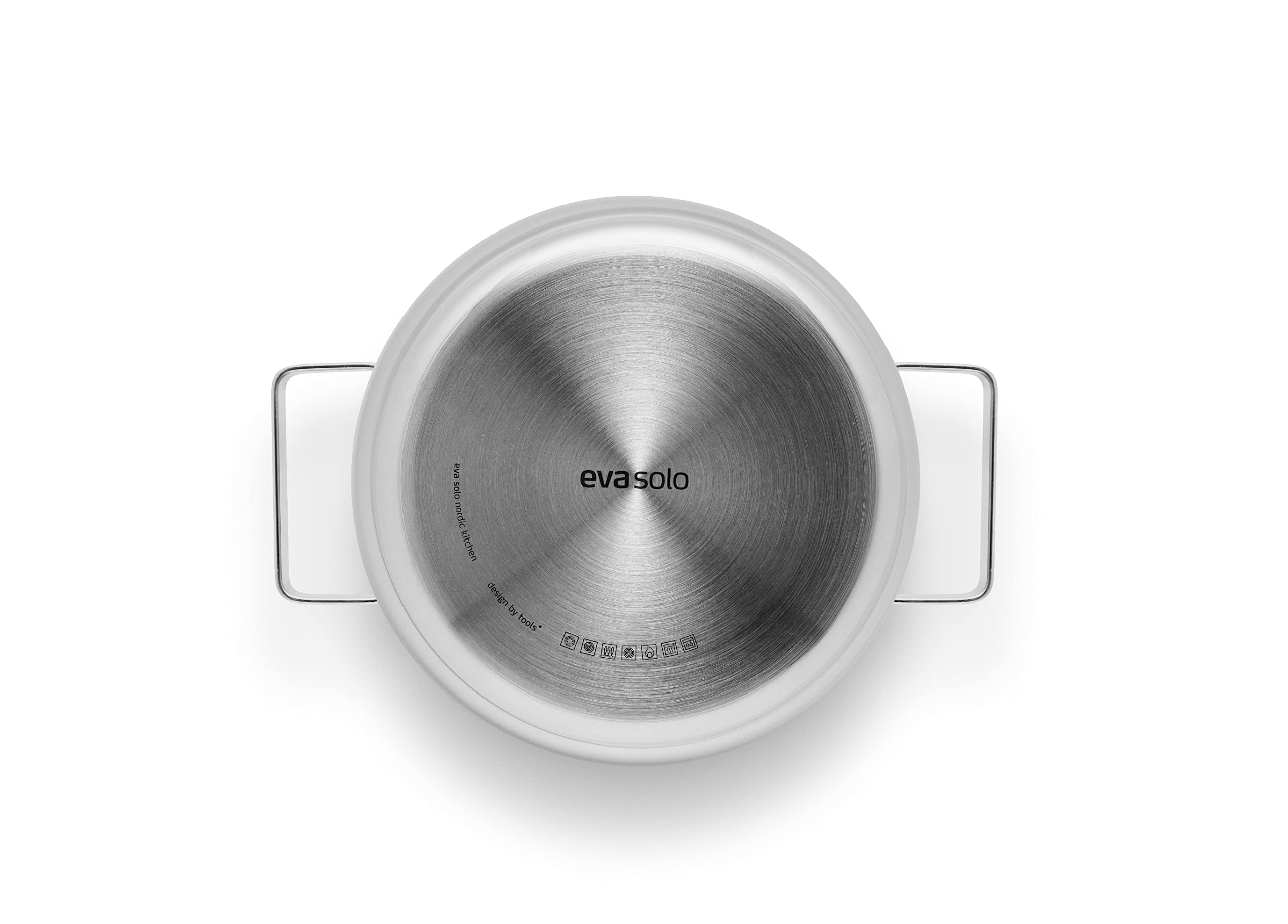Eva Trio - Olla de acero inoxidable (2,2 l, 16 cm), perfecta para tareas medianas como cocinar pasta y arroz o preparar salsas y pequeñas porciones de sopa, acero pulido