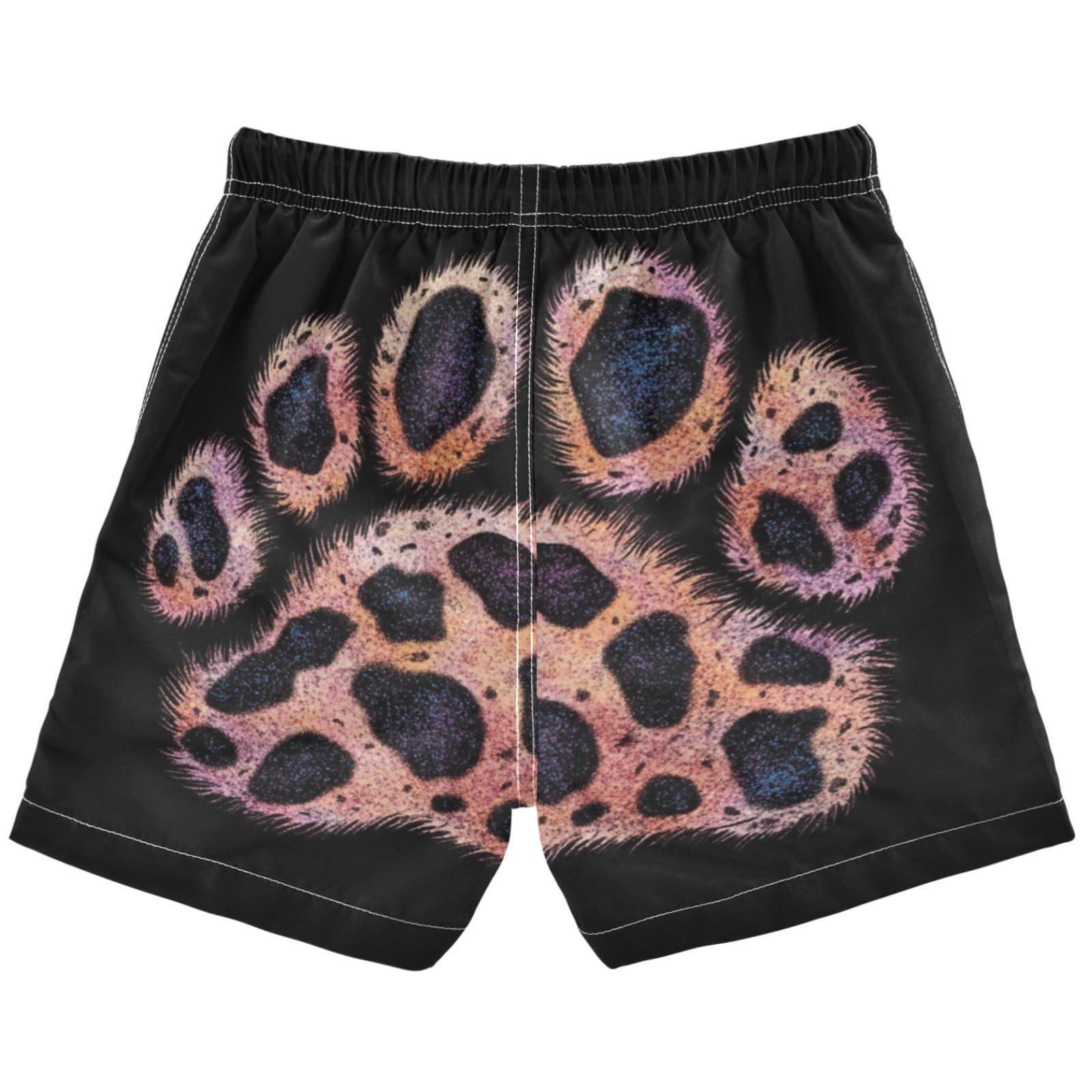 Pigsaly Boys Swim Trunks Dog Paw Colorful Glitter Leopard Skin Toddler Beach Board Shorts Baby Summer Bathing Suit 3T