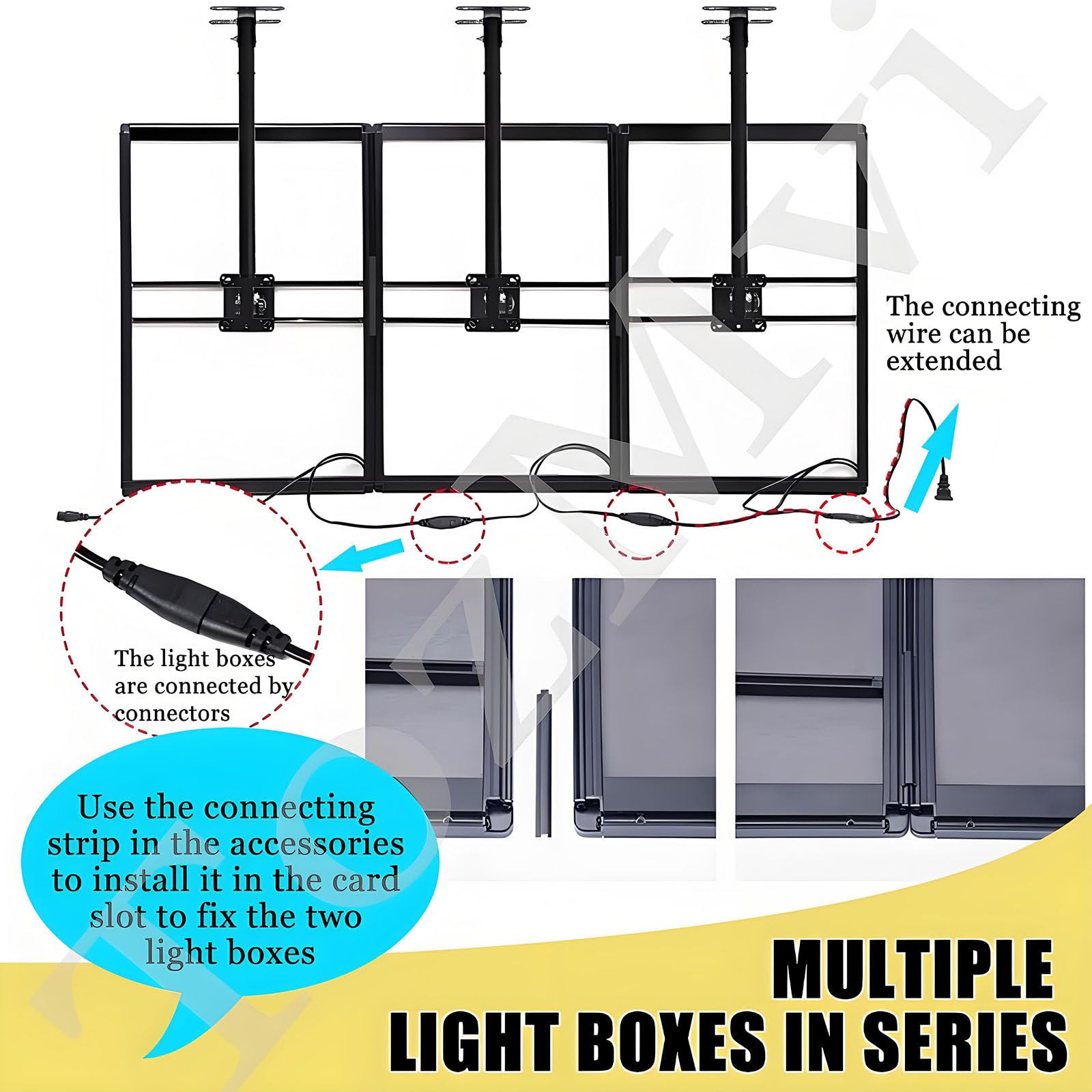 3D-Menütafel, LED-Menütafel Mit Hintergrundbeleuchtung,Wandmontierte Werbetafel, Ultradünner, Schlanker LED-Leuchtkasten Aus Aluminiumlegierung Mit Schnappverschluss,5pcs-60×80cm