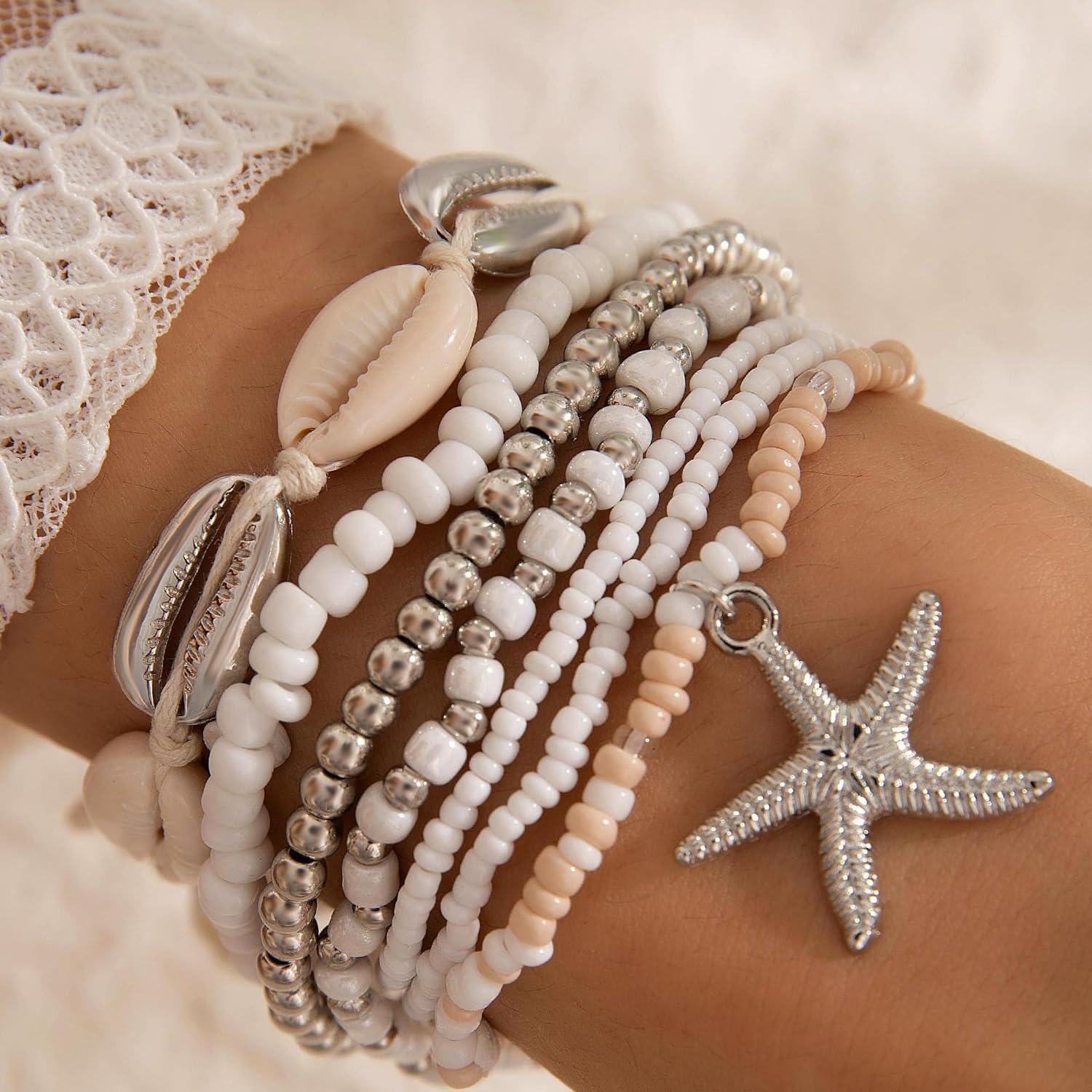 Shell Bracelet for Women Beach Accessories Starfish Bracelet Seashell Charm Summer Bracelets for Women Summer Jewelry - Image 2